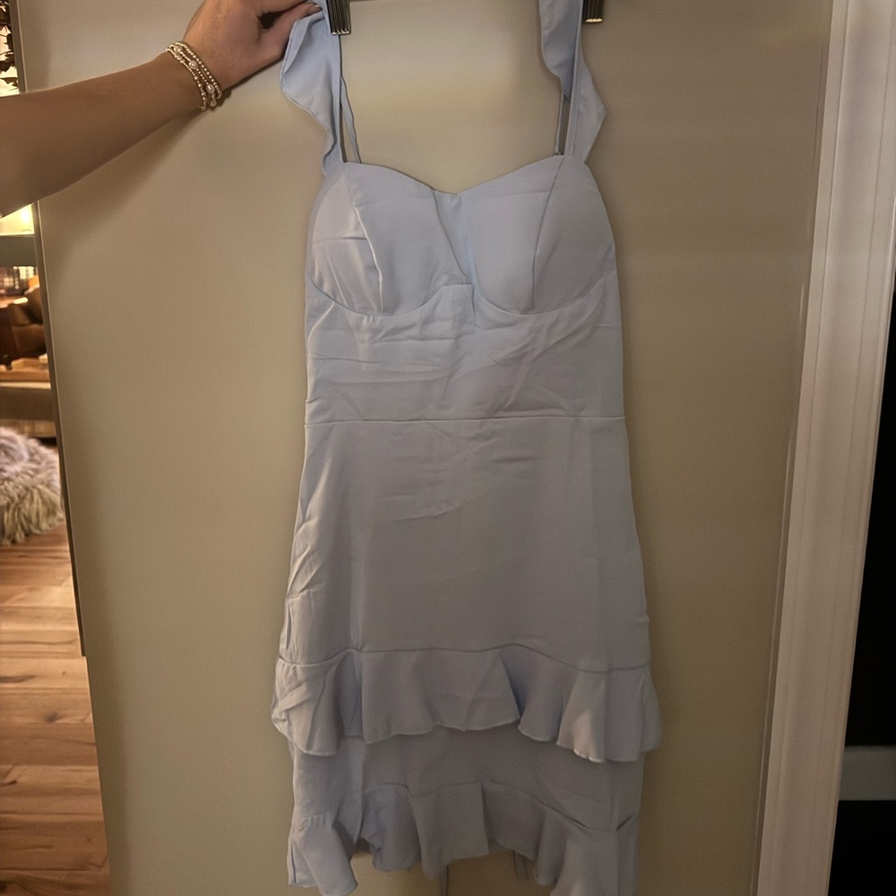Light Blue Ruffled Dress - Picture 2 of 3
